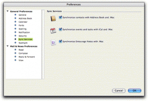 Entourage Sync Services